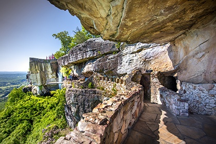 rock outcropping reveals overlook at rock city